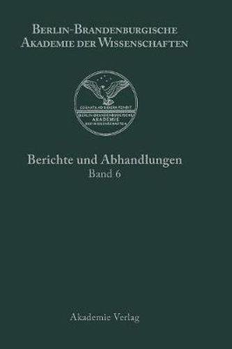 Cover image for Berichte und Abhandlungen, Band 6, Band 6