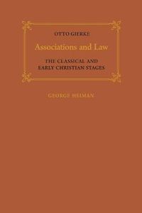 Cover image for Associations and Law: The Classical and Early Christian Stages