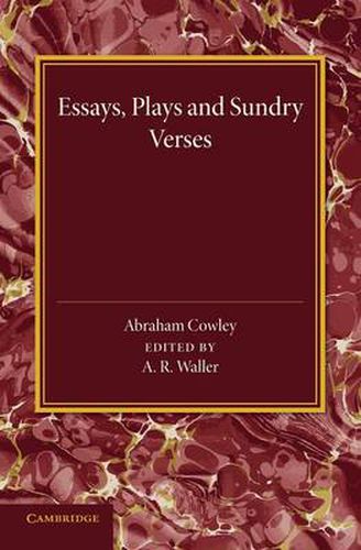 Cover image for Essays, Plays and Sundry Verses