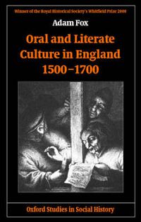 Cover image for Oral and Literate Culture in England, 1500-1700