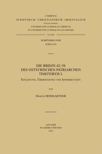 Cover image for Die Briefe 42-58 des ostsyrischen Patriarchen Timotheos I: V.