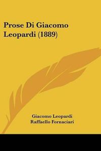 Cover image for Prose Di Giacomo Leopardi (1889)