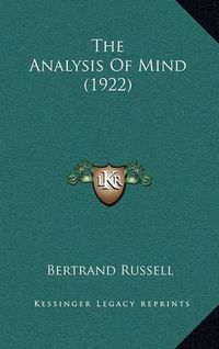 Cover image for The Analysis of Mind (1922)