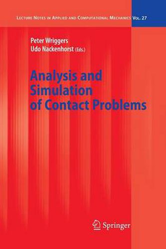 Cover image for Analysis and Simulation of Contact Problems