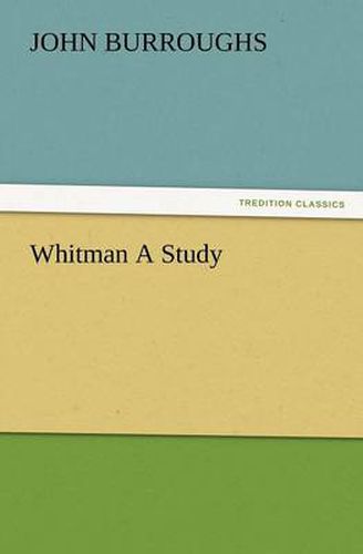 Cover image for Whitman a Study