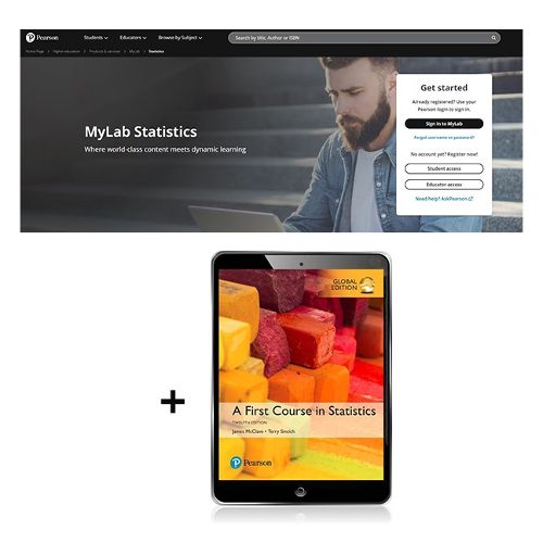 Cover image for First Course in Statistics, A, Global Edition -- MyLab Statistics with Pearson eText