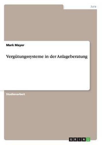 Cover image for Vergutungssysteme in Der Anlageberatung