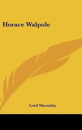 Cover image for Horace Walpole