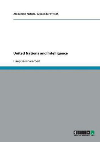 Cover image for United Nations and Intelligence