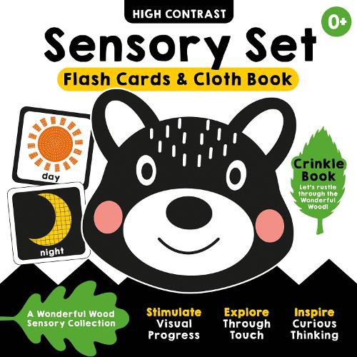 Cover image for A High-Contrast Black-and-White Sensory Book Set: Part of the A Wonderful Wood Collection for Newborns and Babies 0-2 years