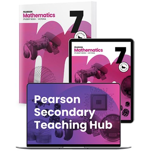 Cover image for Pearson Mathematics 7 Victoria Student Book, eBook and Hub