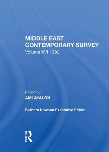 Middle East Contemporary Survey, Volume Xvi, 1992