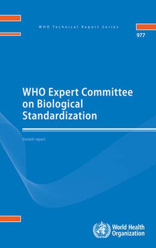 Cover image for WHO Expert Committee on Biological Standardization: sixtieth report