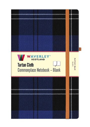 Cover image for Ramsay Blue Tartan Blank Hardback Notebook: Large 21 x 13cm