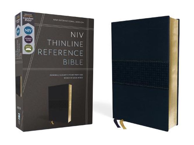 Cover image for NIV, Thinline Reference Bible, Leathersoft, Navy, Red Letter, Comfort Print