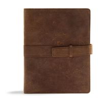 Cover image for CSB Legacy Notetaking Bible, Tan Genuine Leather with Strap