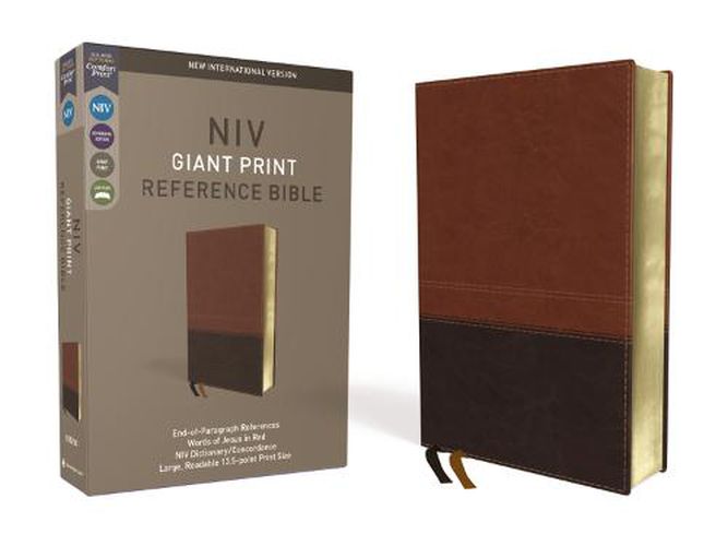 Cover image for NIV, Reference Bible, Giant Print, Leathersoft, Brown, Red Letter, Comfort Print