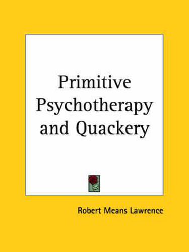 Cover image for Primitive Psychotherapy