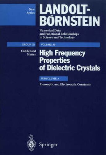 Cover image for Piezooptic and Electrooptic Constants