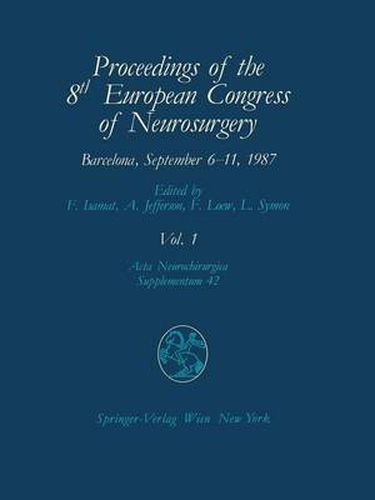 Cover image for Proceedings of the 8th European Congress of Neurosurgery Barcelona, September 6-11, 1987