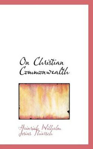 Cover image for On Christian Commonwealth