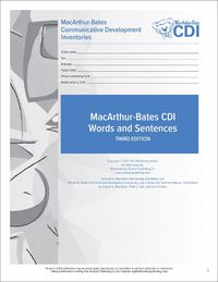 Cover image for MacArthur-Bates Communicative Development Inventories (CDI) Words and Sentences Forms