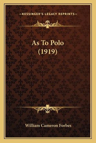 As to Polo (1919)