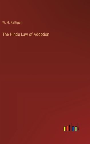 Cover image for The Hindu Law of Adoption