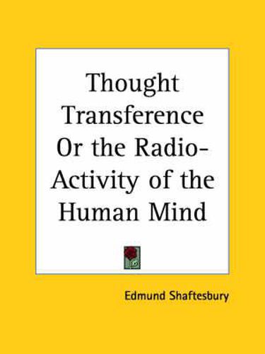 Cover image for Thought Transference or the Radio-activity of the Human Mind (1930)