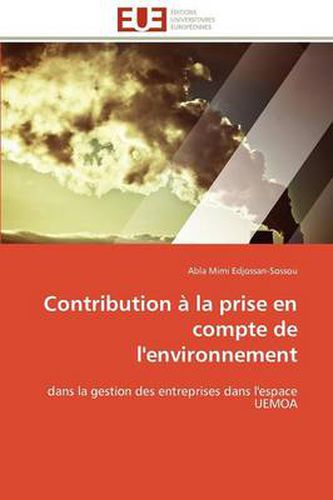 Cover image for Contribution La Prise En Compte de L'Environnement