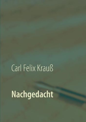 Cover image for Nachgedacht: Ein Prosagedichtband