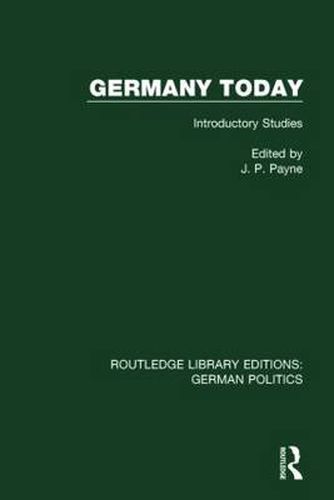 Cover image for Germany Today: Introductory Studies