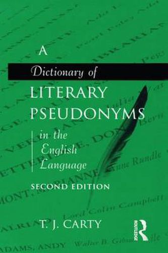 Cover image for A Dictionary of Literary Pseudonyms in the English Language