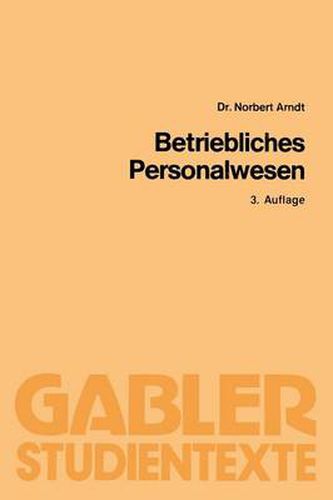 Cover image for Betriebliches Personalwesen