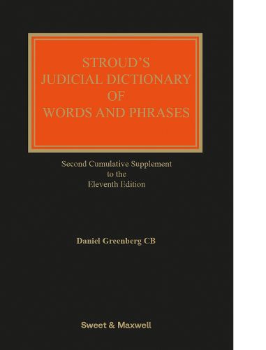 Cover image for Stroud's Judicial Dictionary of Words and Phrases 2nd Supplement