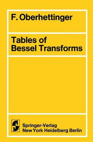Cover image for Tables of Bessel Transforms