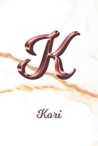 Cover image for Kori: Sketchbook - Blank Imaginative Sketch Book Paper - Letter K Rose Gold White Marble Pink Effect Cover - Teach & Practice Drawing for Experienced & Aspiring Artists & Illustrators - Creative Sketching Doodle Pad - Create, Imagine & Learn to Draw