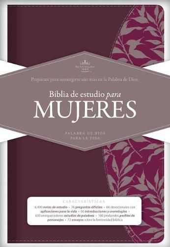 Cover image for RVR 1960 Biblia de Estudio para Mujeres, vino tinto/fucsia simil piel