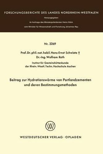 Beitrag Zur Hydrationswarme Von Portlandzementen Und Deren Bestimmungsmethoden