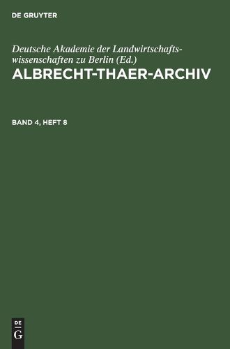 Cover image for Albrecht-Thaer-Archiv