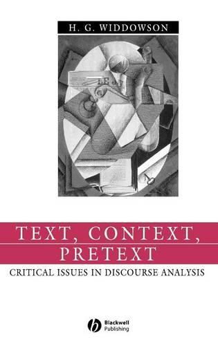 Cover image for Text, Context, Pretext: Critical Issues in Discourse Analysis