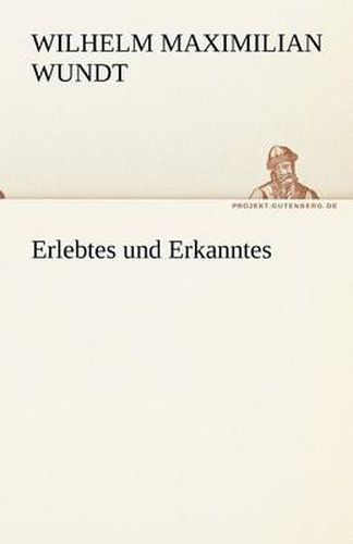 Cover image for Erlebtes Und Erkanntes