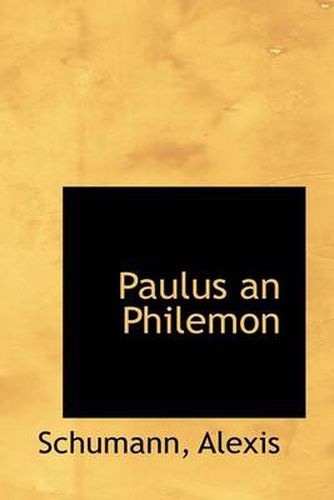 Cover image for Paulus an Philemon