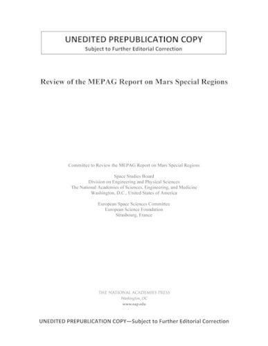 Review of the MEPAG Report on Mars Special Regions