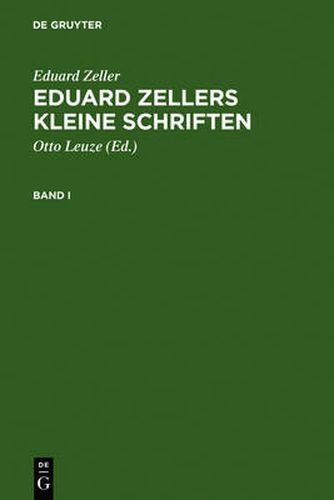 Eduard Zellers Kleine Schriften