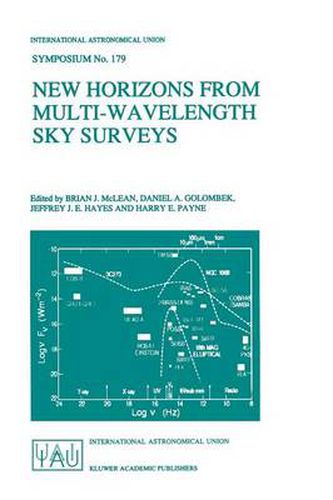 Cover image for New Horizons from Multi-Wavelength Sky Surveys: Proceedings of the 179th Symposium of the International Astronomical Union, Held in Baltimore, U.S.A., August 26-30, 1996