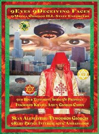 Cover image for 9eyes 9deceiving Faces 9th Hour Testimony of Krassa Amun M Caddy: 9 Mecca Chicago B.R.A.Z.O.S. and the Wrath of Qaddisin and the Angelic Wars