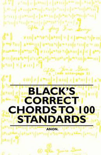 Cover image for Black's Correct Chords to 100 Standards