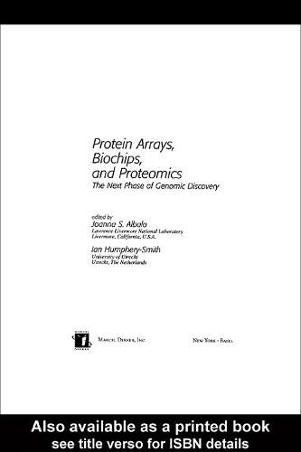 Cover image for Protein Arrays, Biochips and Proteomics: The Next Phase of Genomic Discovery