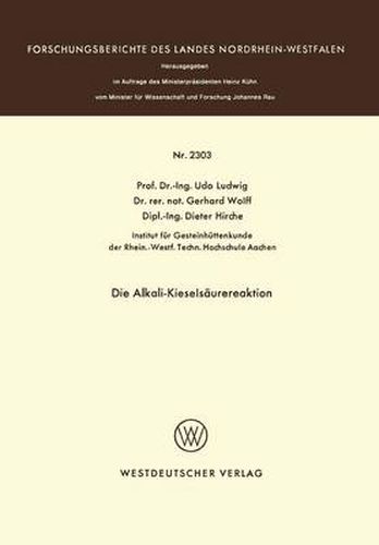 Cover image for Die Alkali-Kieselsaurereaktion